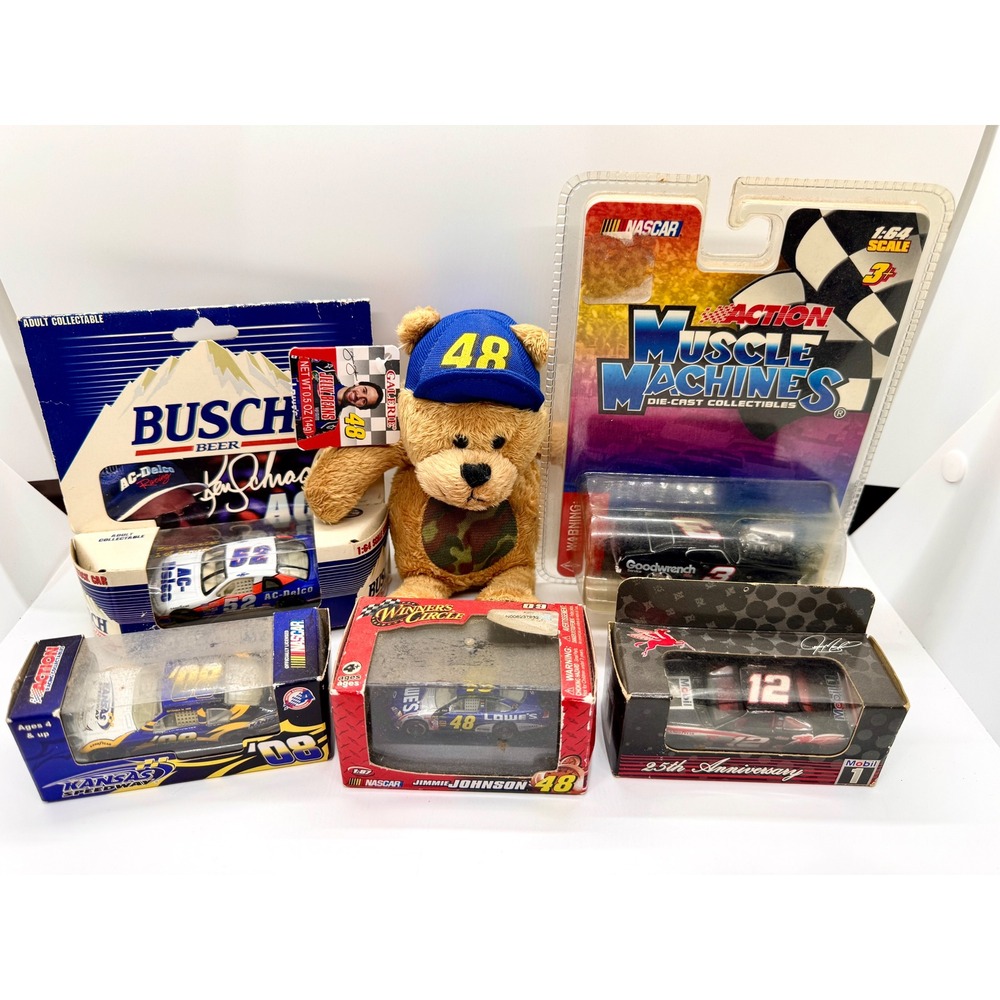 NASCAR Diecast Car Lot Jimmie Johnson Dale Earnhardt 1:64 1:87 Scale Plus Plush